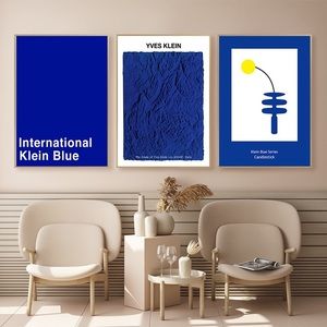 Klein canvas painting wall decor poster set of 3